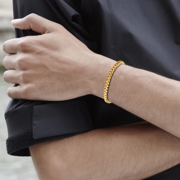 Stainless Steel Franco Bracelet with Folding Buckle