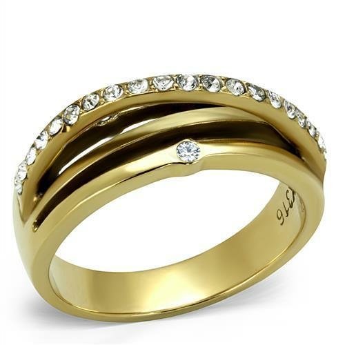 TK2611 - IP Gold Stainless Steel Ring with Top Grade