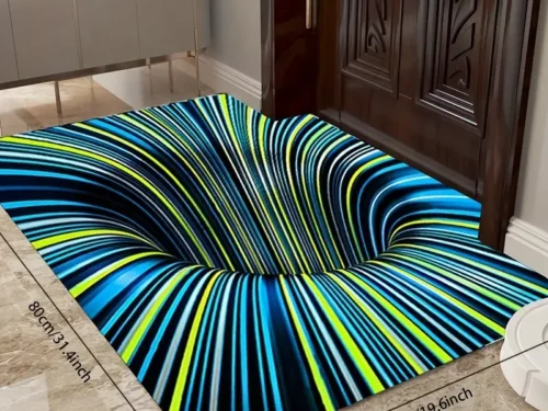 3D Swirl Illusion Non-Slip Area Rug for Home