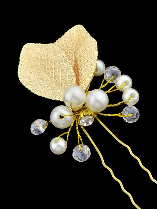 6_1291e213-aa8e-4008-9ae7-db5bb2c6c272 Hair Accessories Pearl Beads Gold Leaf Hair Sticks Wedding Party Hair