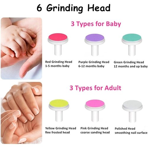 7 Electric Baby Nail Trimmer Nail Polisher Infant Manicure Scissors