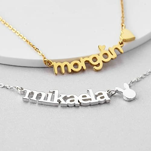 71lOEPPbgLS._SY500_ Little Girls Necklace, Toddler Name Necklace, Tween Girls Gift