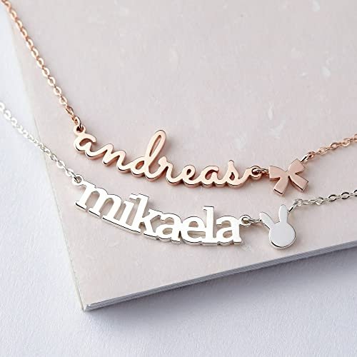 71nobglNxDS._SY500_ Little Girls Necklace, Toddler Name Necklace, Tween Girls Gift