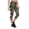 Womens Army Camo Capri Leggings with Honeycombs
