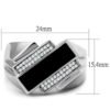 TS218 - Rhodium 925 Sterling Silver Ring with AAA Grade CZ in Clear