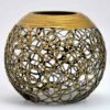 Handpainted Glass Vase | Gold Infinity | Painted Pink Flowers Art Glas