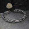 Vintage Woven Hemp Rope Bracelet in Sterling Silver S925