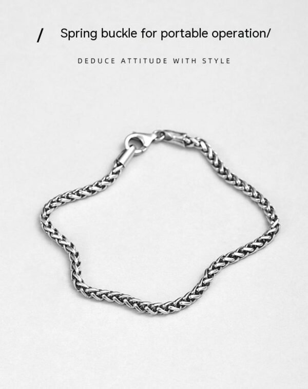 Handmade S925 Sterling Silver Vintage Woven Bracelet