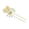 HA-5336-gold Hair Accessories Pearl Beads Gold Leaf Hair Sticks Wedding Party Hair