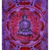 Purple Buddha In Dharma Chakra Mudra On A Lotus Flower Tapestry