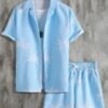 Vacation mood men beach shorts set