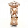 TS586 - Rose Gold 925 Sterling Silver Ring with AAA Grade CZ in Clear