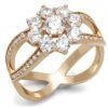 TS586 - Rose Gold 925 Sterling Silver Ring with AAA Grade CZ in Clear