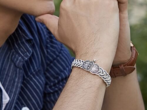 Sterling Silver Vintage Woven Bracelet