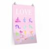 Love Yoga 14 Poses Premium Matte Poster