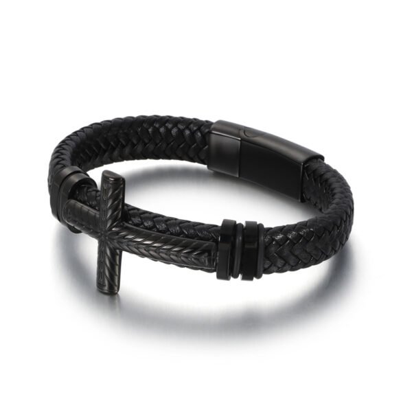 Fashionable Men's Stainless Steel Cross Bracelet