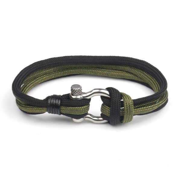 Stainless Steel Buckle Bracelet with Umbrella Rope