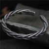 Vintage Woven Hemp Rope Bracelet in Sterling Silver S925