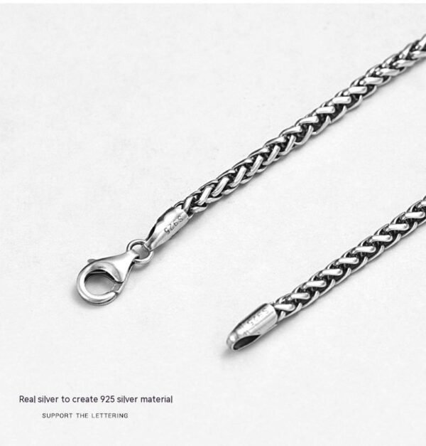 Handmade S925 Sterling Silver Vintage Woven Bracelet
