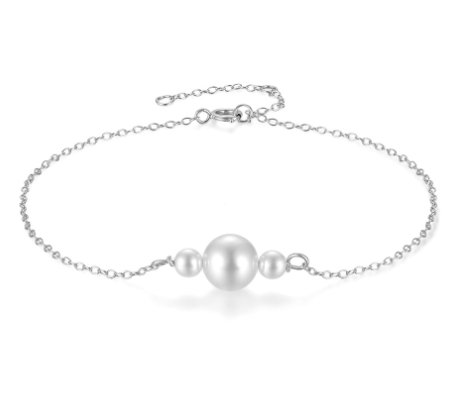 S925 Sterling Silver Vintage Pearl Bracelet