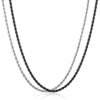 HSWYFCJY 2PCS Chains for Men Stainless Steel Black Rope Chain Necklace