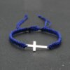 Adjustable Red Rope Bracelet with Stainless Steel Cross