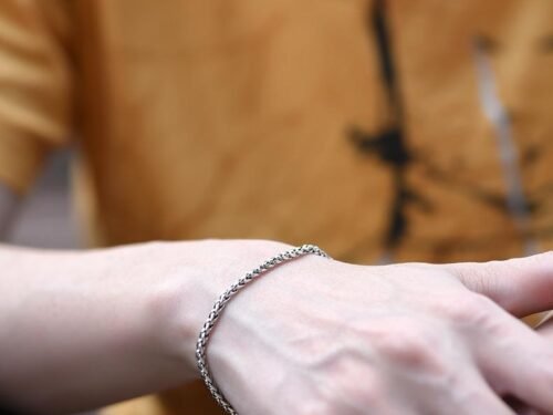Handmade S925 Sterling Silver Vintage Woven Bracelet