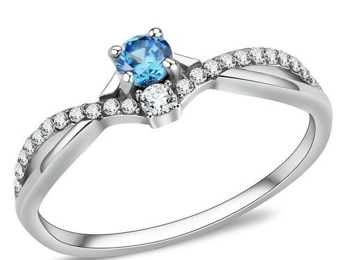 DA120 - High polished Stainless Steel Ring with AAA Grade