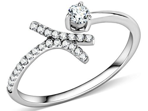 DA145 - High polished (no plating) Stainless Steel Ring with AAA Grade