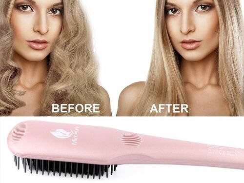 Miropure 2-in-1 Ionic Enhanced Hair Straightener Brush