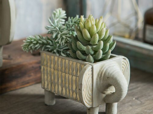 Abstract Elephant Planter in Cement for Garden Decor