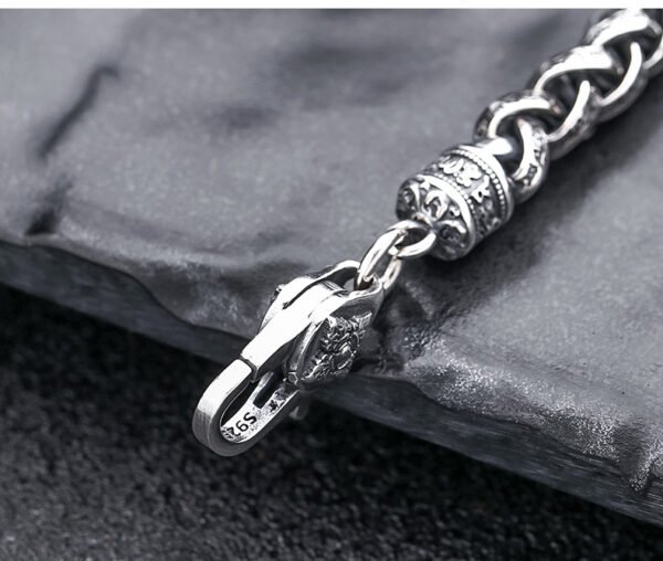 Men's Woven Sterling Silver Mantra Bracelet