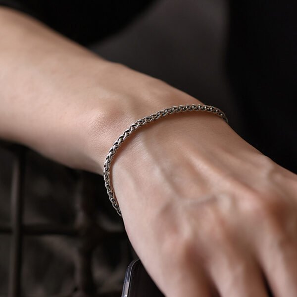Handmade S925 Sterling Silver Vintage Woven Bracelet