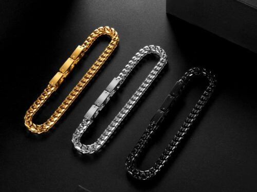 Stainless Steel Franco Bracelet with Folding Buckle