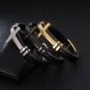 Fashionable Men's Stainless Steel Cross Bracelet