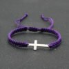 Adjustable Red Rope Bracelet with Stainless Steel Cross