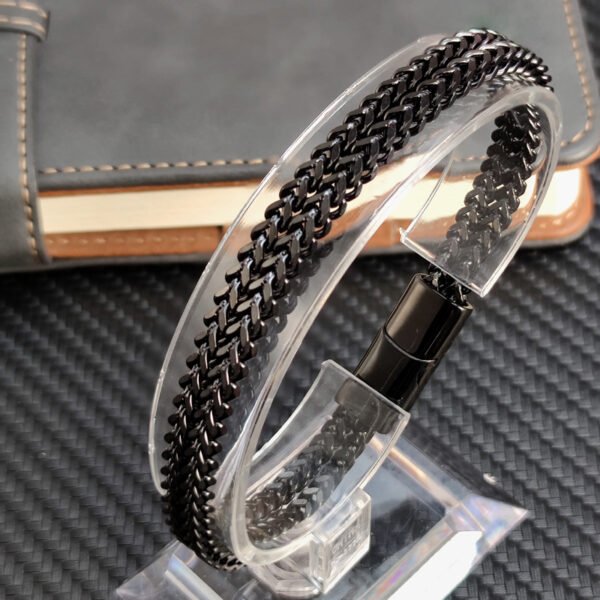 Men's Stainless Steel Bracelet with Magnetic Buckle
