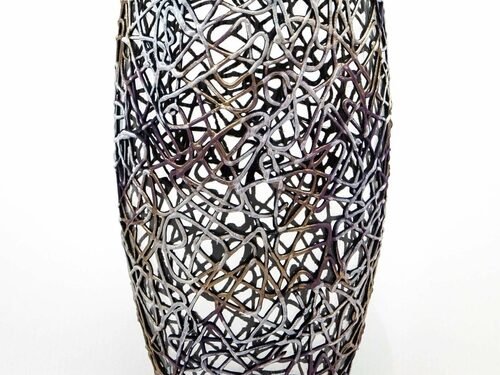 Art Decorated Glass Oval Vase | Interior Design Home Room Decor | Table