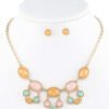 EPOXY STONE LINK DROP NECKLACE SET