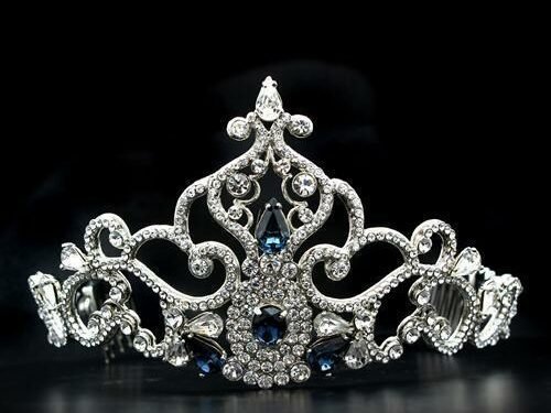 Imitation Rhodium Brass Tiaras & Hair Clip with Top Grade