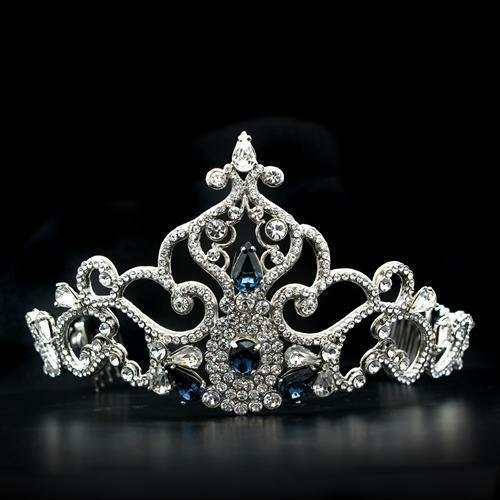 Imitation Rhodium Brass Tiaras & Hair Clip with Top Grade