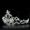 Imitation Rhodium Brass Tiaras & Hair Clip with Top Grade