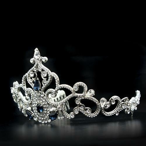 Imitation Rhodium Brass Tiaras & Hair Clip with Top Grade