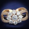 TS586 - Rose Gold 925 Sterling Silver Ring with AAA Grade CZ in Clear