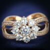 TS586 - Rose Gold 925 Sterling Silver Ring with AAA Grade CZ in Clear