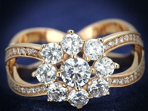TS586 - Rose Gold 925 Sterling Silver Ring with AAA Grade CZ in Clear