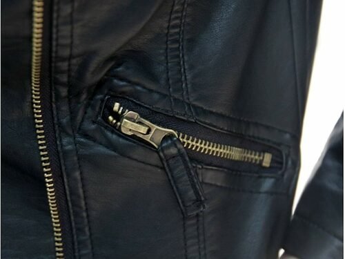 Cropped Vegan Leather Jacket