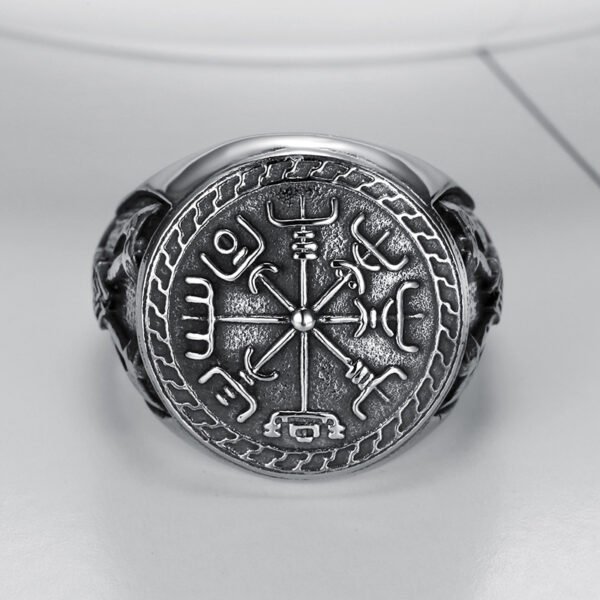 Vintage Viking Totem Ring - Stainless Steel Men's Ring