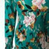 Printed V-Neck Dress with Cross Elastic Waist