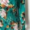 Printed V-Neck Dress with Cross Elastic Waist